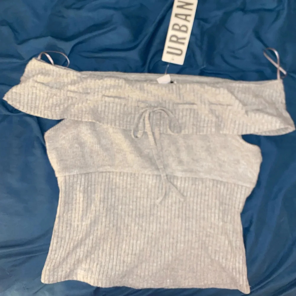 Urban Outfitters Grey Off The Shoulder Top
